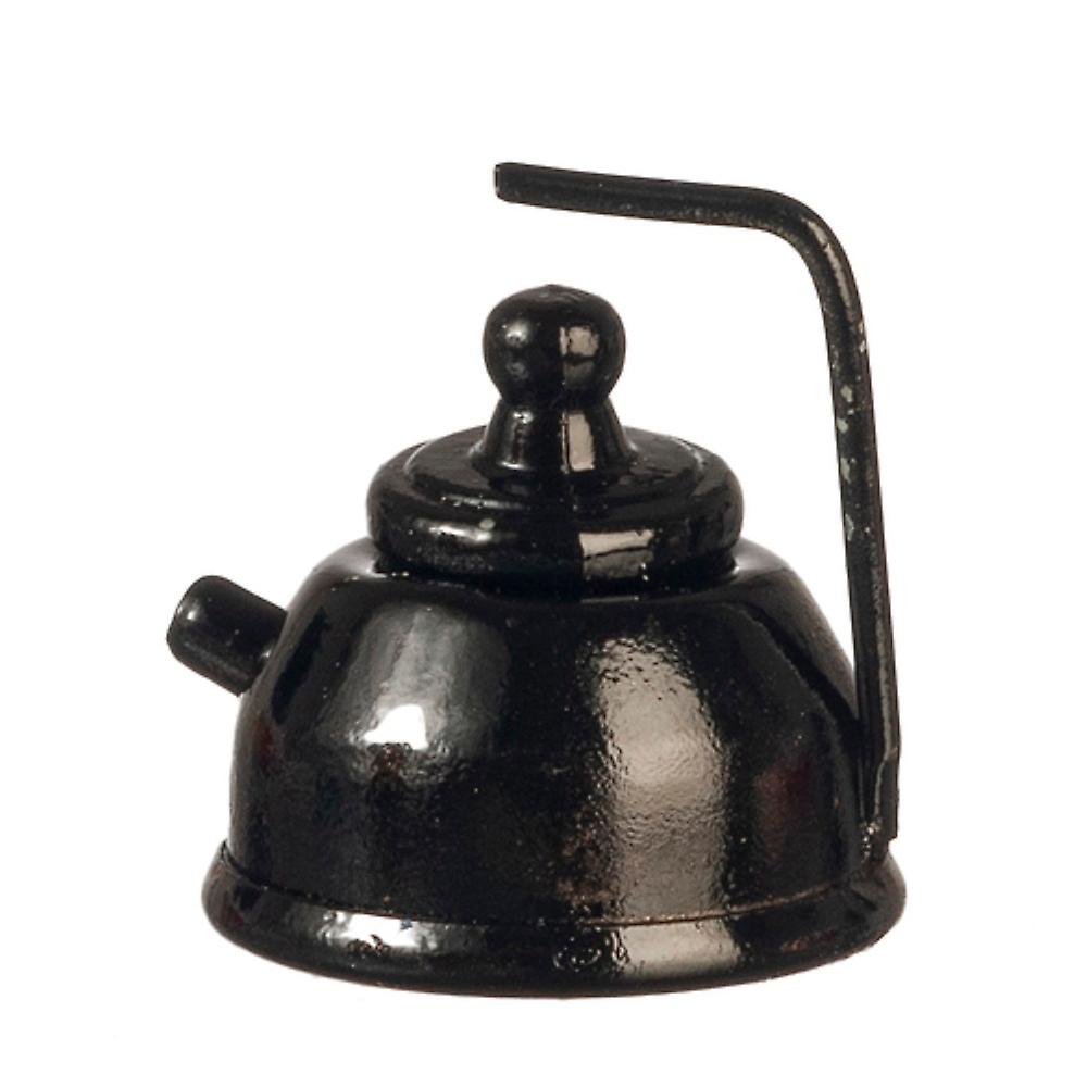 Dolls House Black Kettle Metal Kitchen Accessory Miniature 1:12 Scale