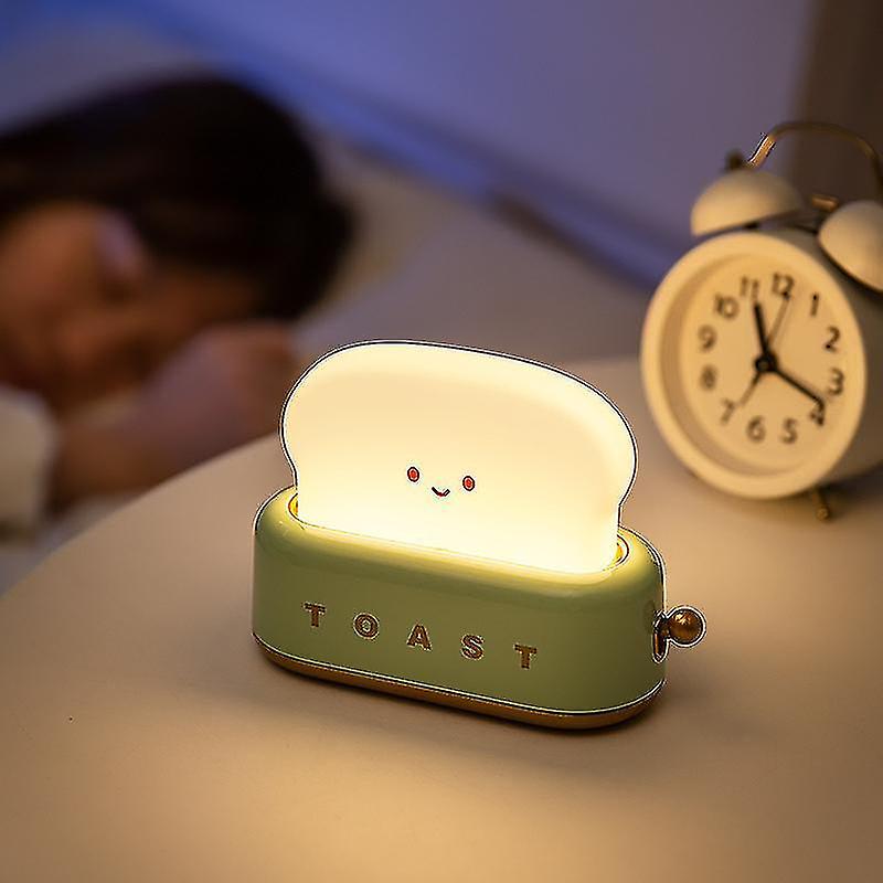 Creative Toast Night Light， Led Bread Maker Night Light， Usb Charging， Dimming Bedroom Bedside Sleep