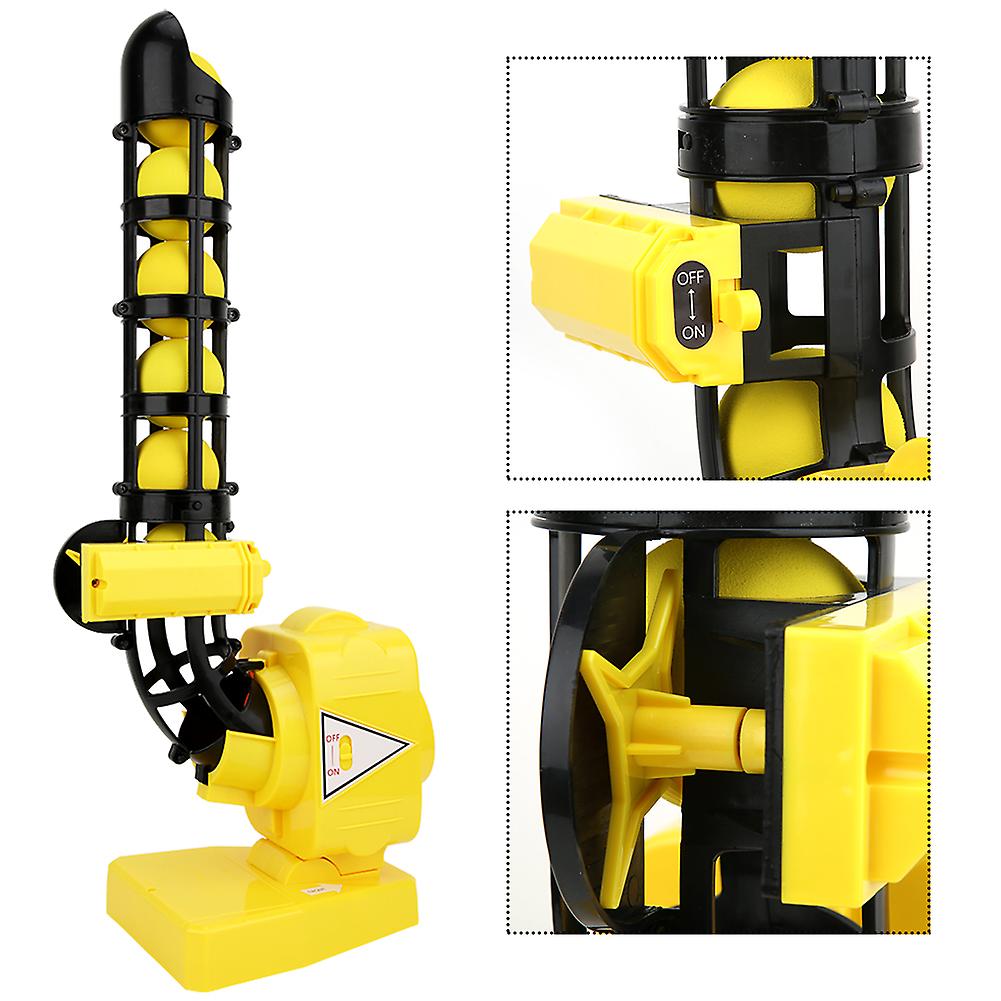 Outdoor Fitness Kids Sports Baseball Tennis Automatic Gaming Pitching Machine Set Funny Toyyellow