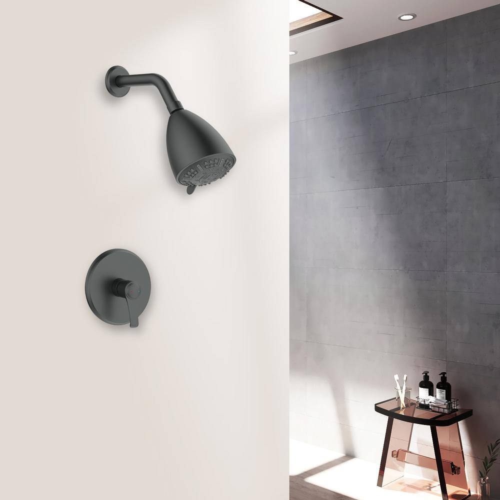 UPIKER 9-Spray Patterns with 1.8 GPM 4 in. Tub Wall Mount Single Handheld Shower Heads in Black(Valve Included) UP221301FB013