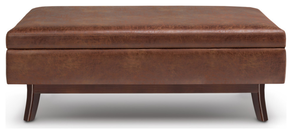 Owen Rectangular Storage Ottoman   Midcentury   Footstools And Ottomans   by Simpli Home Ltd.  Houzz