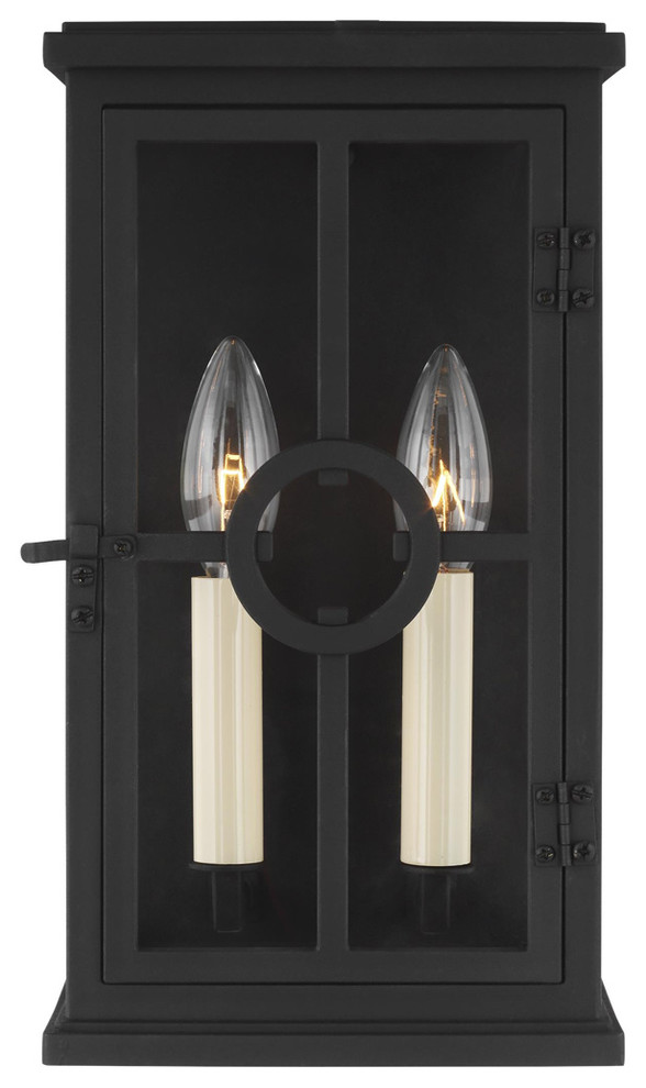 Belleville 2 Light Wall Lantern  Textured Black   Transitional   Outdoor Wall Lights And Sconces   by Lampclick  Houzz