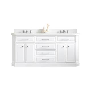 Water Creation Palace 72 in. W Bath Vanity in Pure White with Quartz Vanity Top with White Basin PA72A-0100PW