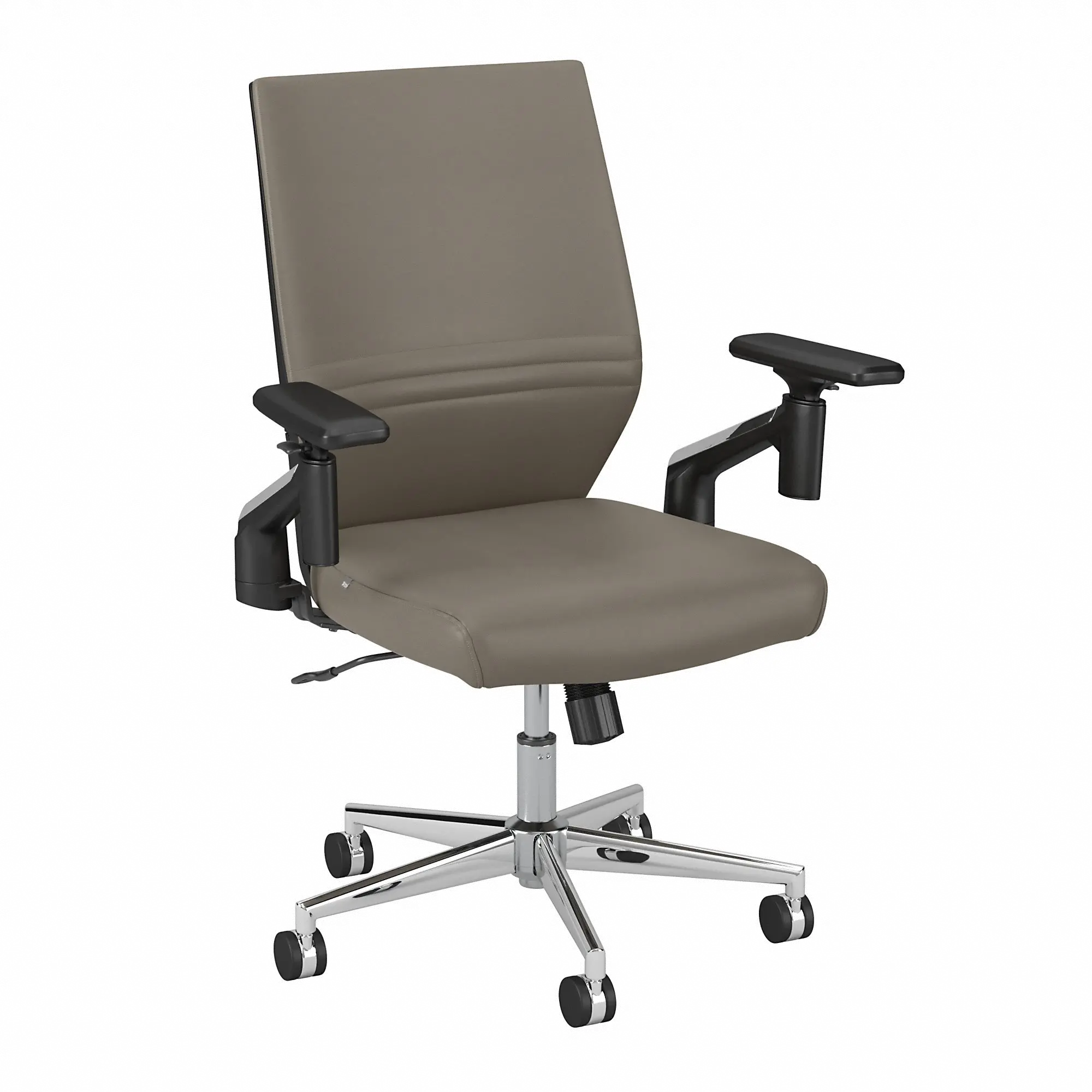 Laguna Taupe Leather Mid Back Task Chair - Bush Furniture