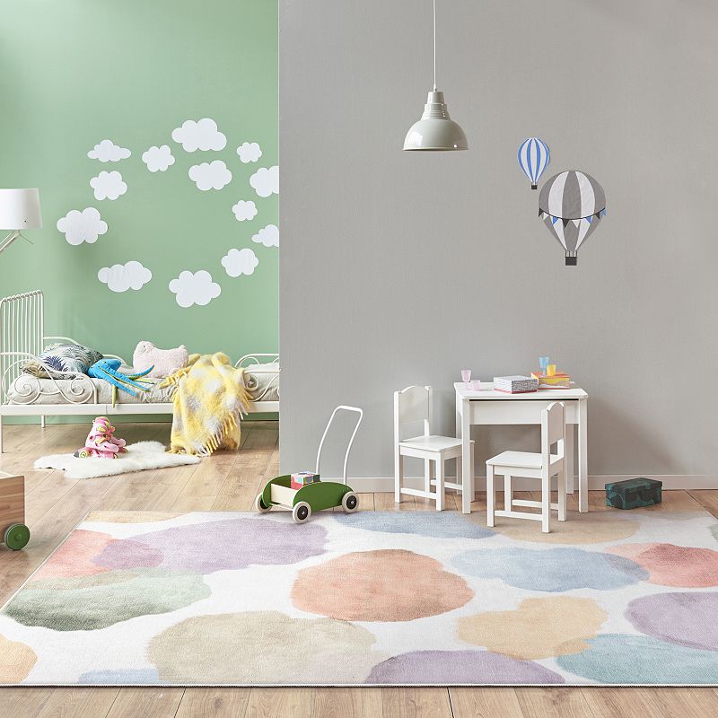 Well Woven Kids Rugs Watercolor Dot Area Rug