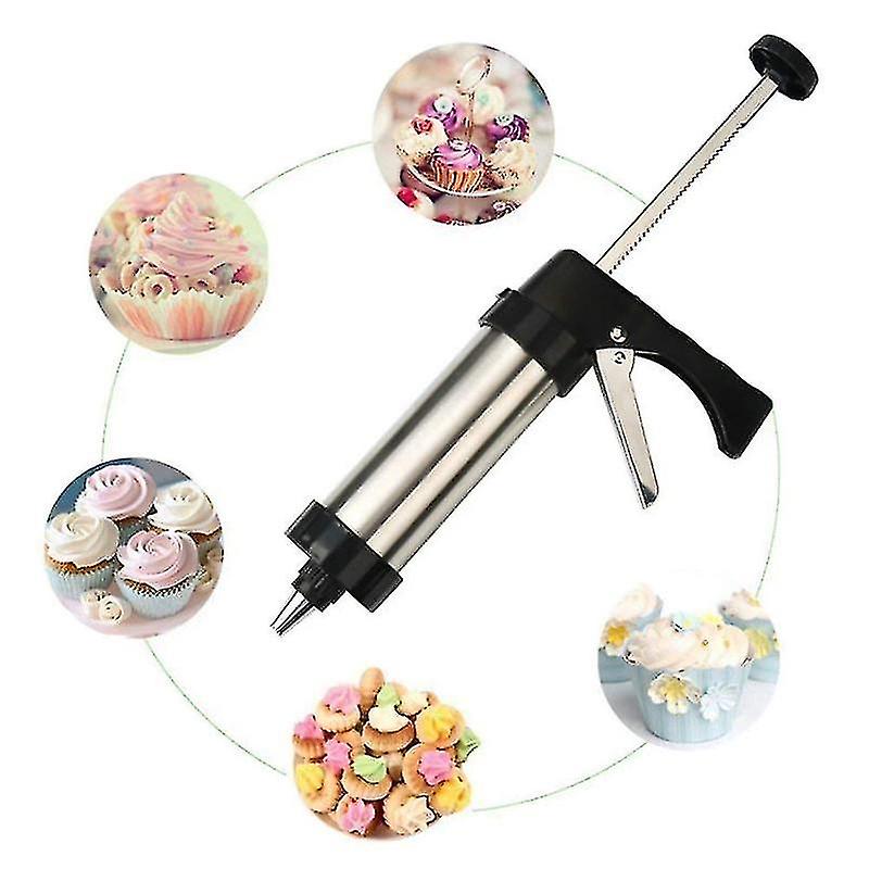 Stainless Steel Cake Cream Decorating Gun Sets Cookie Making Machine Nozzles Mold Pastry Syringe Ext