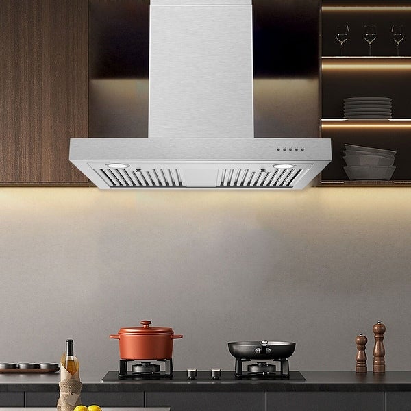 30 inch Kitchen Wall Mount Range Hood 900CFM T-Shape Stove Vent Hood 3-Speed