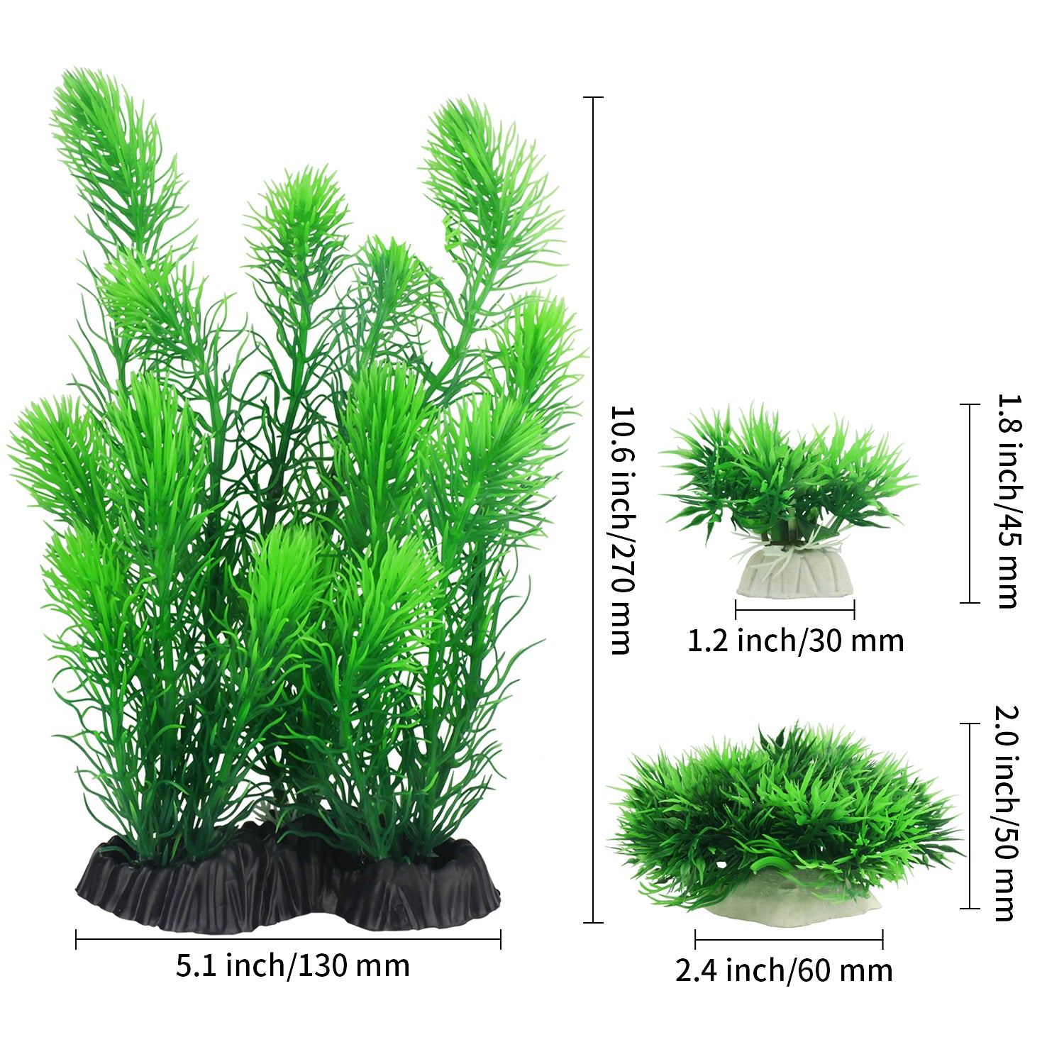 MyLifeUNIT Aquarium Plants， Artificial Aquarium Decorations for Fish Tank Decor， Pack of 4