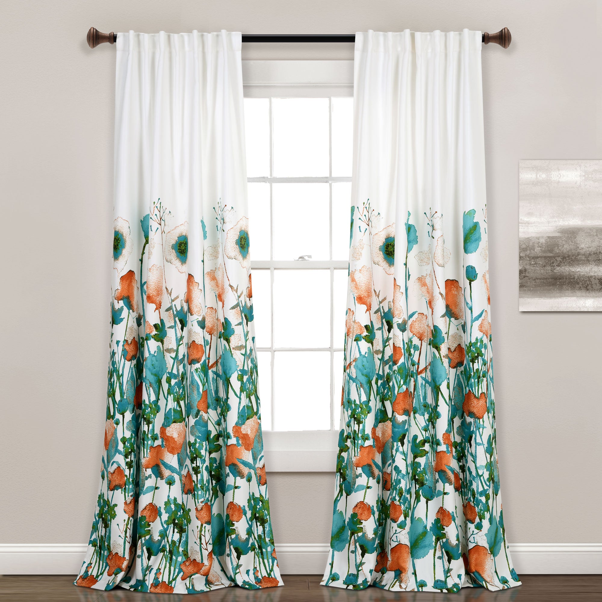 Zuri Flora Room Darkening Window Curtain Panel Set