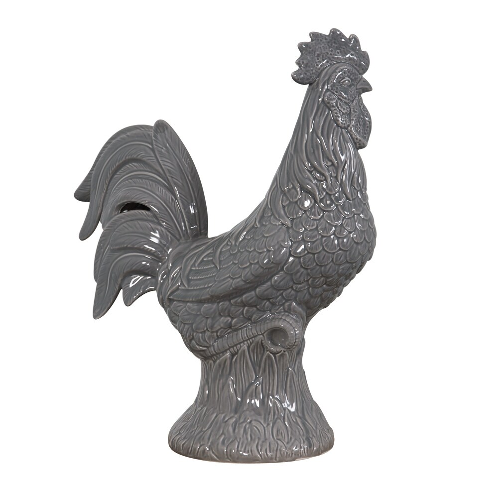 Americana Grey Rooster Statue