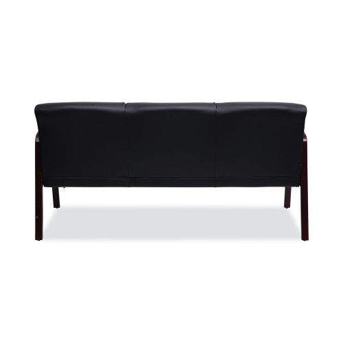 Alera Reception Lounge WL 3-Seat Sofa， 65.75w x 26d.13 x 33h， Black/Mahogany (RL2319M)