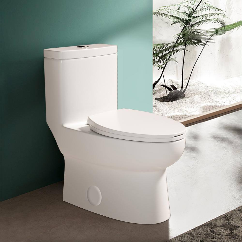 INSTER 1-piece 1.11.6 GPF Dual Flush Elongated Toilet in White Seat Included HDDZYNTL0003