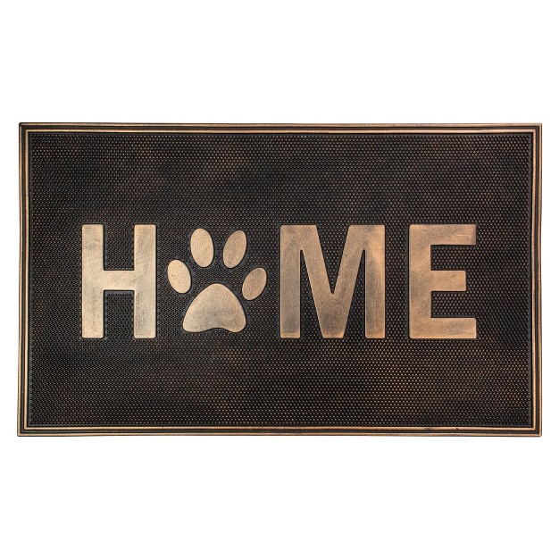 With Paw Print Rubber Doormat 18 quot X