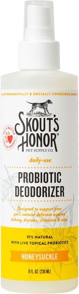 Skout's Honor Probiotic Honeysuckle Daily Use Pet Deodorizer， 8-oz bottle