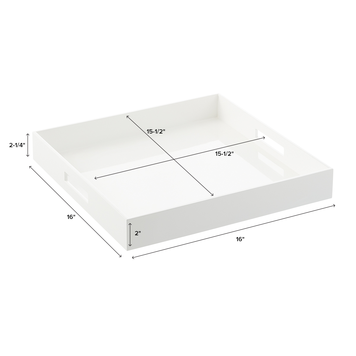 White Lacquered Serving Trays with Handles