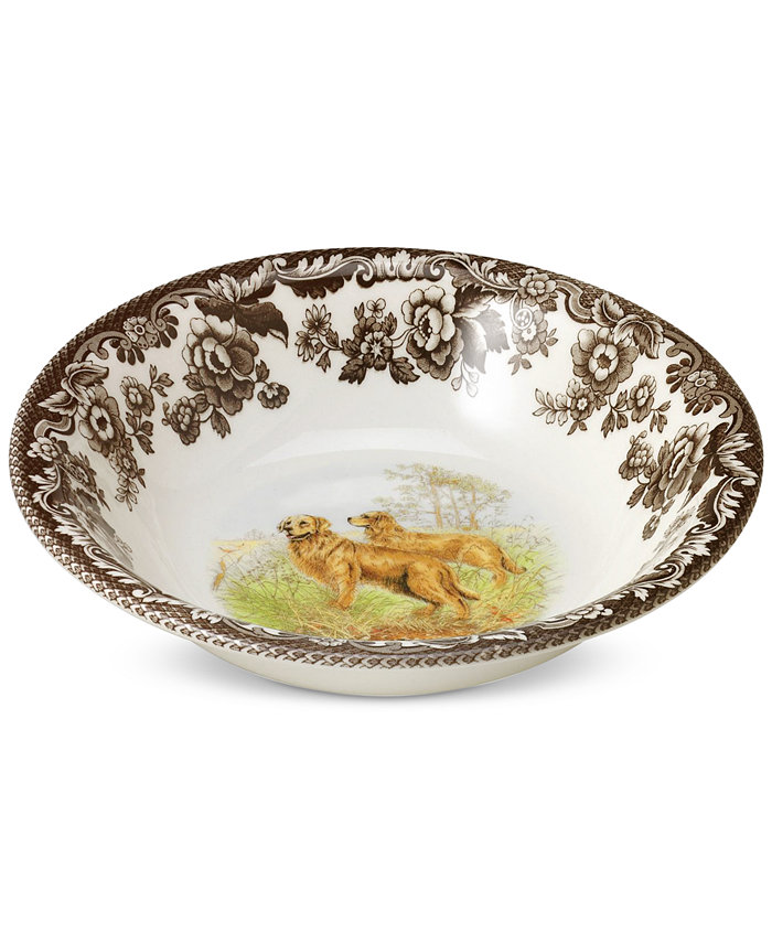 Spode Woodland Golden Retriever Cereal Bowl