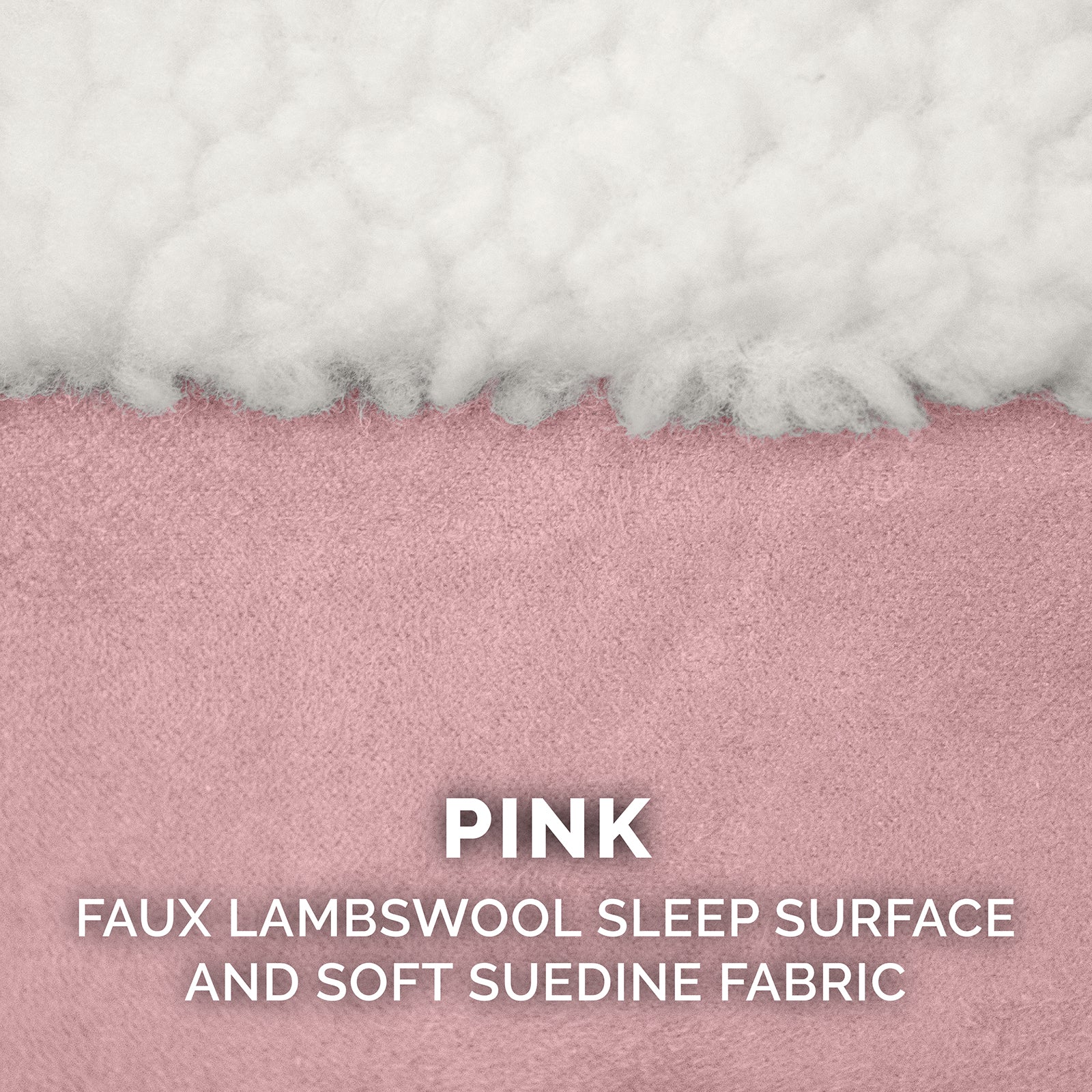 FurHaven Pet Products Orthopedic Faux Sheepskin Snuggery Burrow Pet Bed for Dogs & Cats, Pink, 35