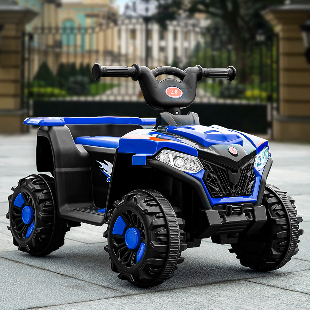 4-Wheeler Quad Powered, 6V Kids Ride-On Electric ATV, Ride-On with Music & LED Lights, Blue