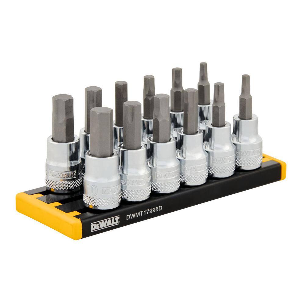 DW 38 in. Drive SAE and Metric Hex Socket Set (12-Piece) DWMT17002