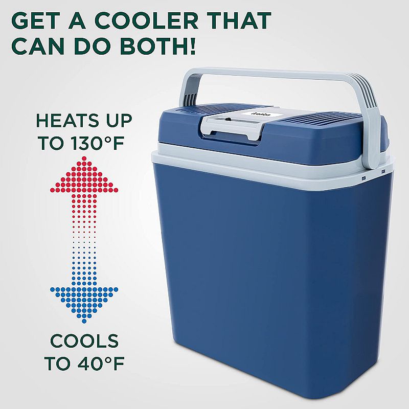 Ivation 24 L Electric Cooler and Warmer Portable Car Fridge with Handle for Camping and Travel