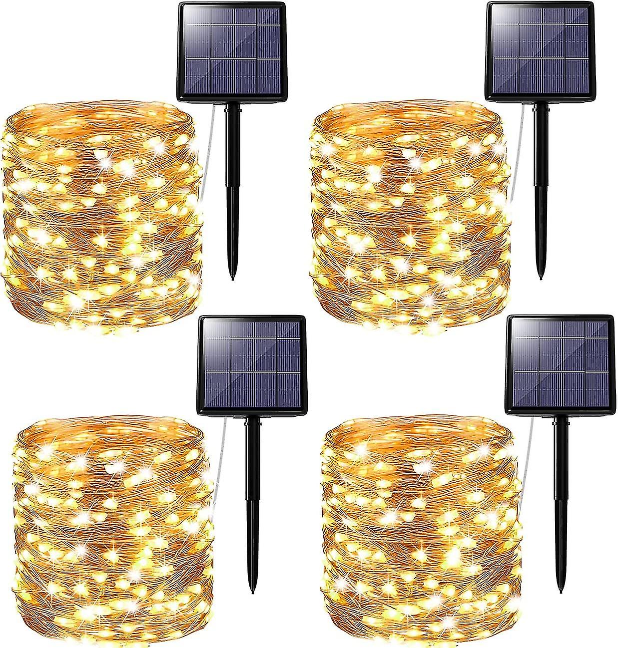 [4 Pieces] Solar Chain Outside， 24m 240 Led Chain Solar Chain Compatible