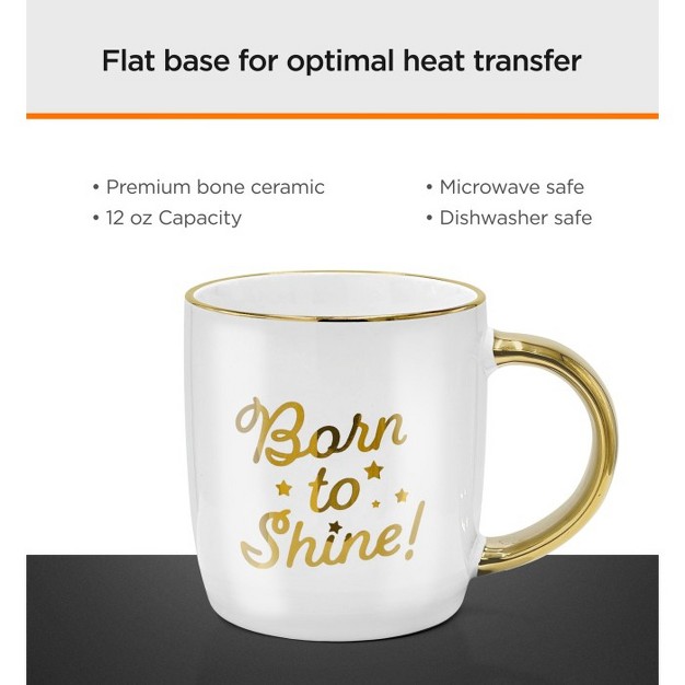 Galvanox Soho Electric Ceramic 12oz Coffee Mug With Warmer Born To Shine Makes Great Gift