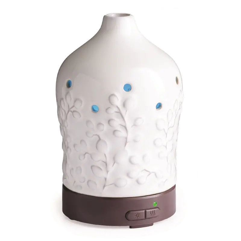 White Embossed Willow Airome Oil Diffuser