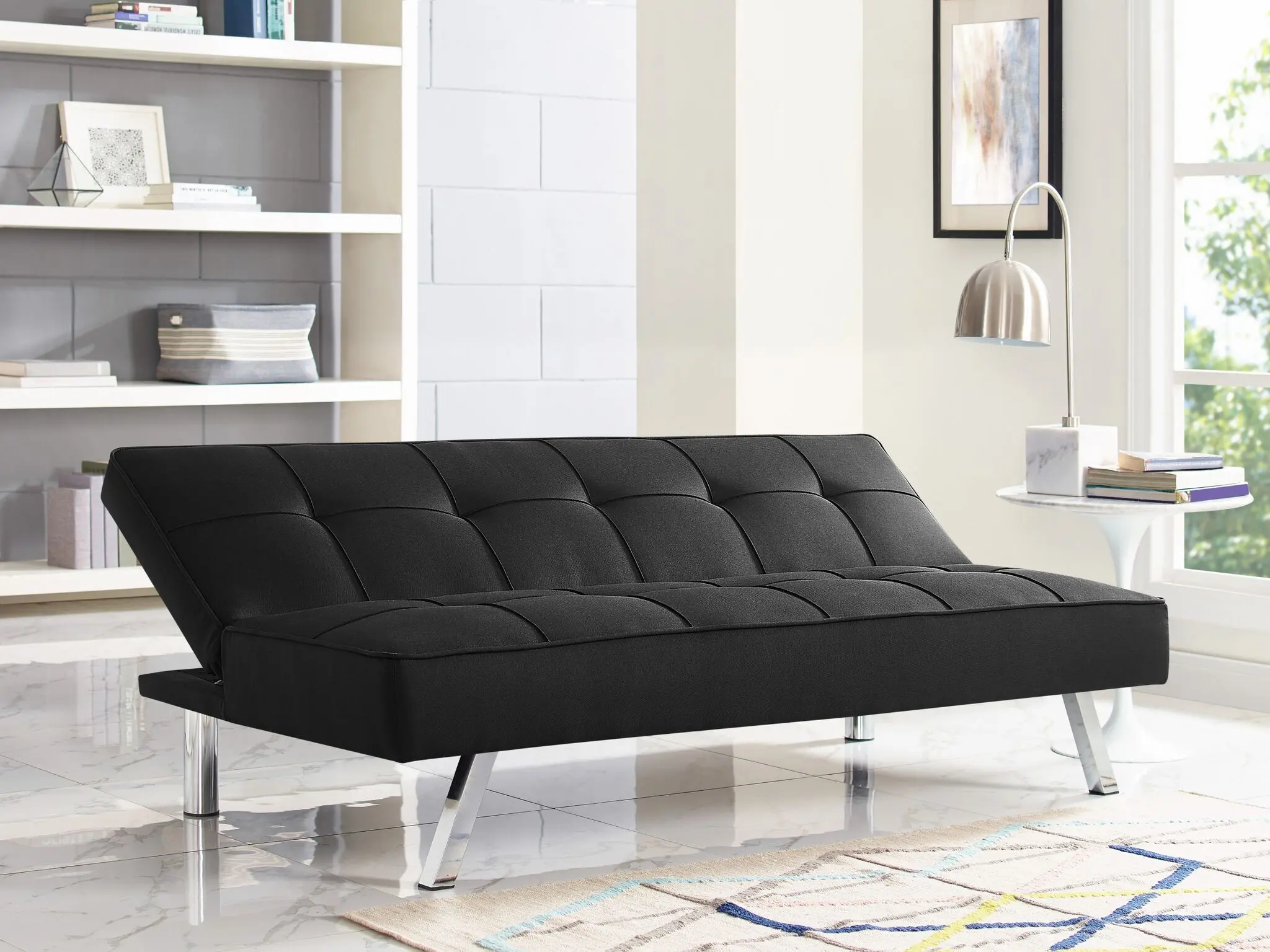 Carly Black Serta Convertible Sofa Bed