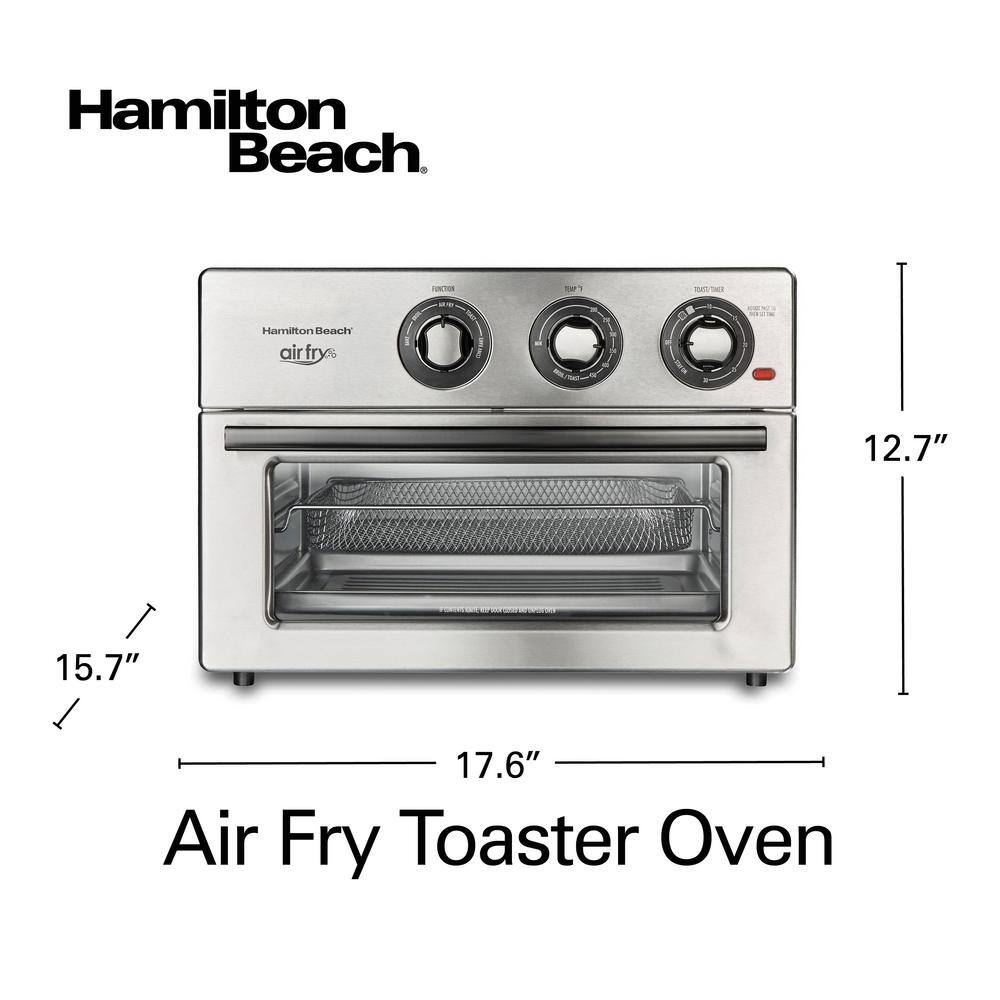 Hamilton Beach Air Fry 1800 W 6 Slice Stainless Steel Countertop Oven with 6 Cooking Functions 31225