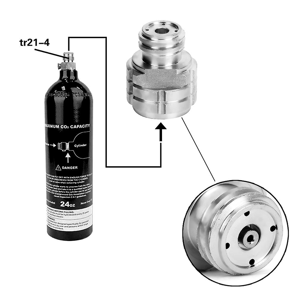 Co2 Cylinder Refill Adapter Female Thread G1/2 To Male Thread Tr21-4 For Sodastream/soda-clubsilver