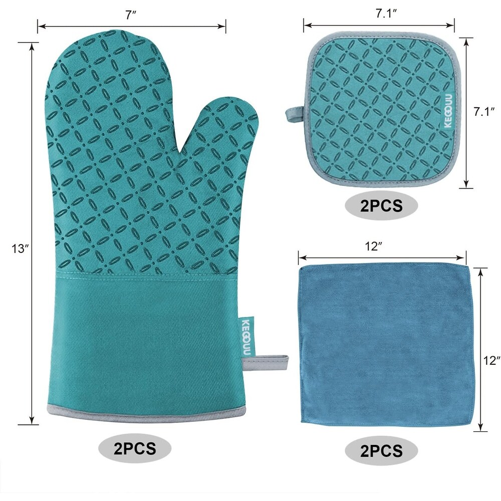 Kitchen Oven Mitts and Pot Holders 6pcs Set