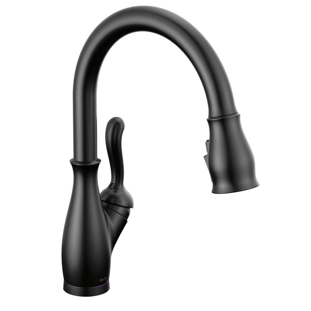 Delta Leland Single-Handle Pull-Down Sprayer Kitchen Faucet with Touch2O Technology in Matte Black 9178T-BL-DST