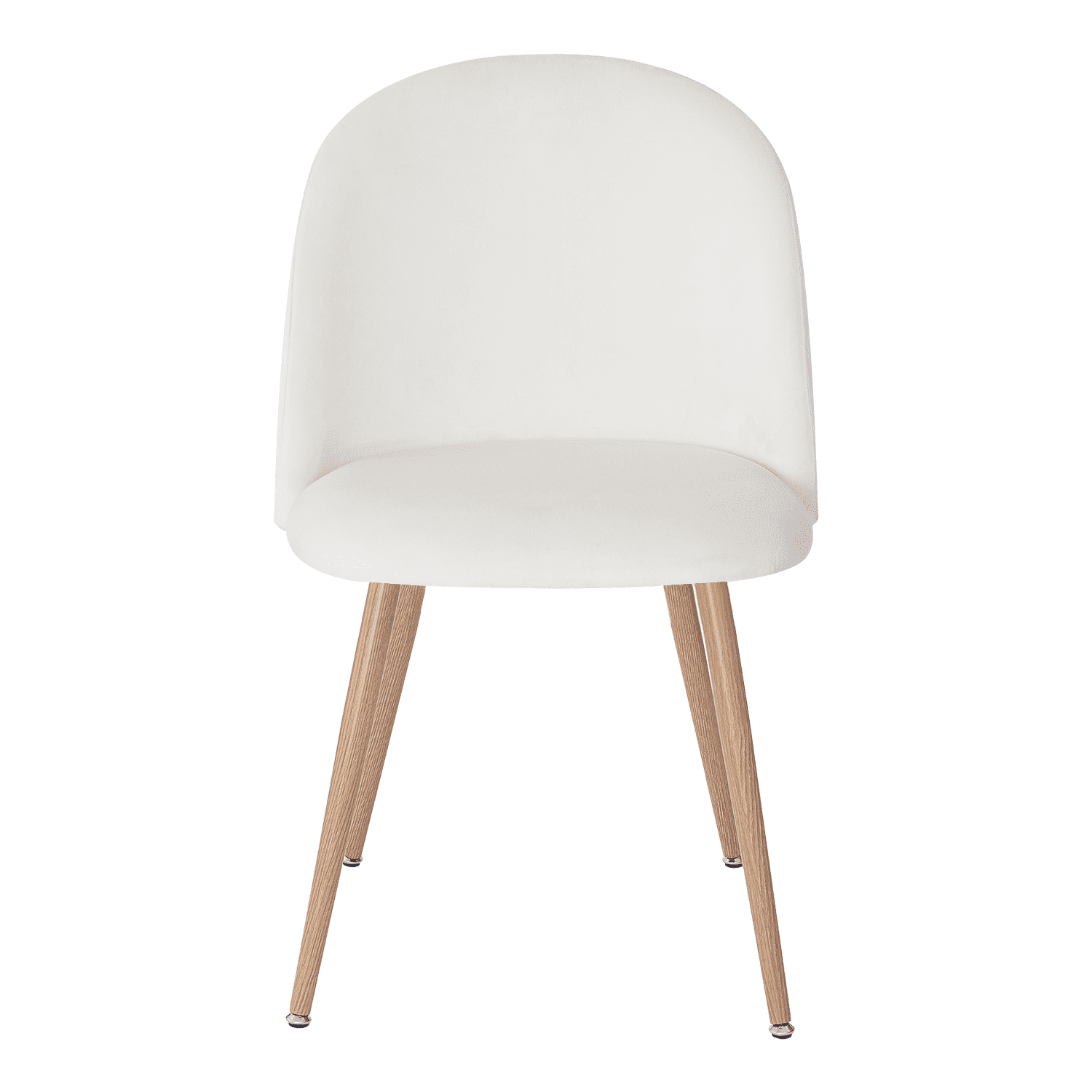 SUGIFT Velvet Dining Chairs， Modern Accent Chair， Cream White