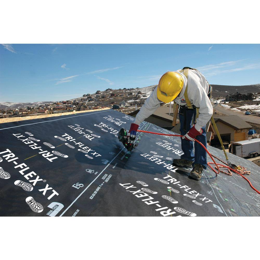 GCP Applied Technologies Tri-Flex XT 48 in. x 250 ft. Black Synthetic Roll Roofing Underlayment 5008087