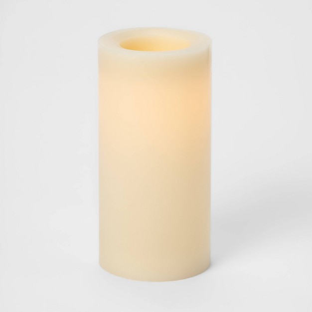 X 4 quot Led Flameless Black Wick Candle Cream