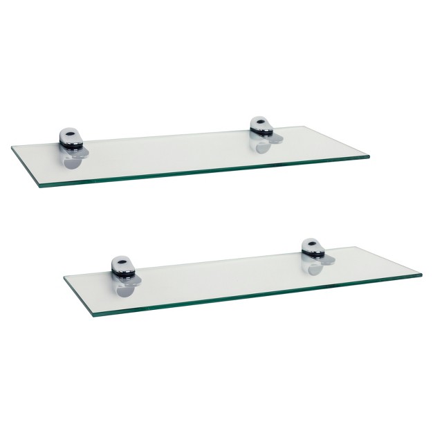 X 6 quot Floating Glass Shelves With Brackets Danya B