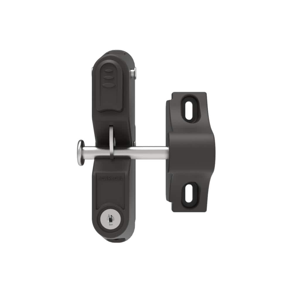 Barrette Outdoor Living 4.687 in. x 5.187 in. Nylon/Stainless Steel Bronze Locking Gravity Latch with 2-Sided Key Entry 73050189