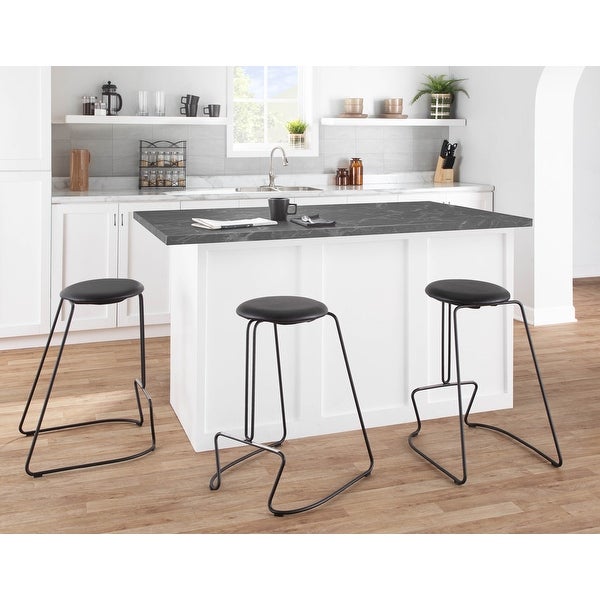 Strick and Bolton Anya Counter Stool in Black Metal - Set of 2