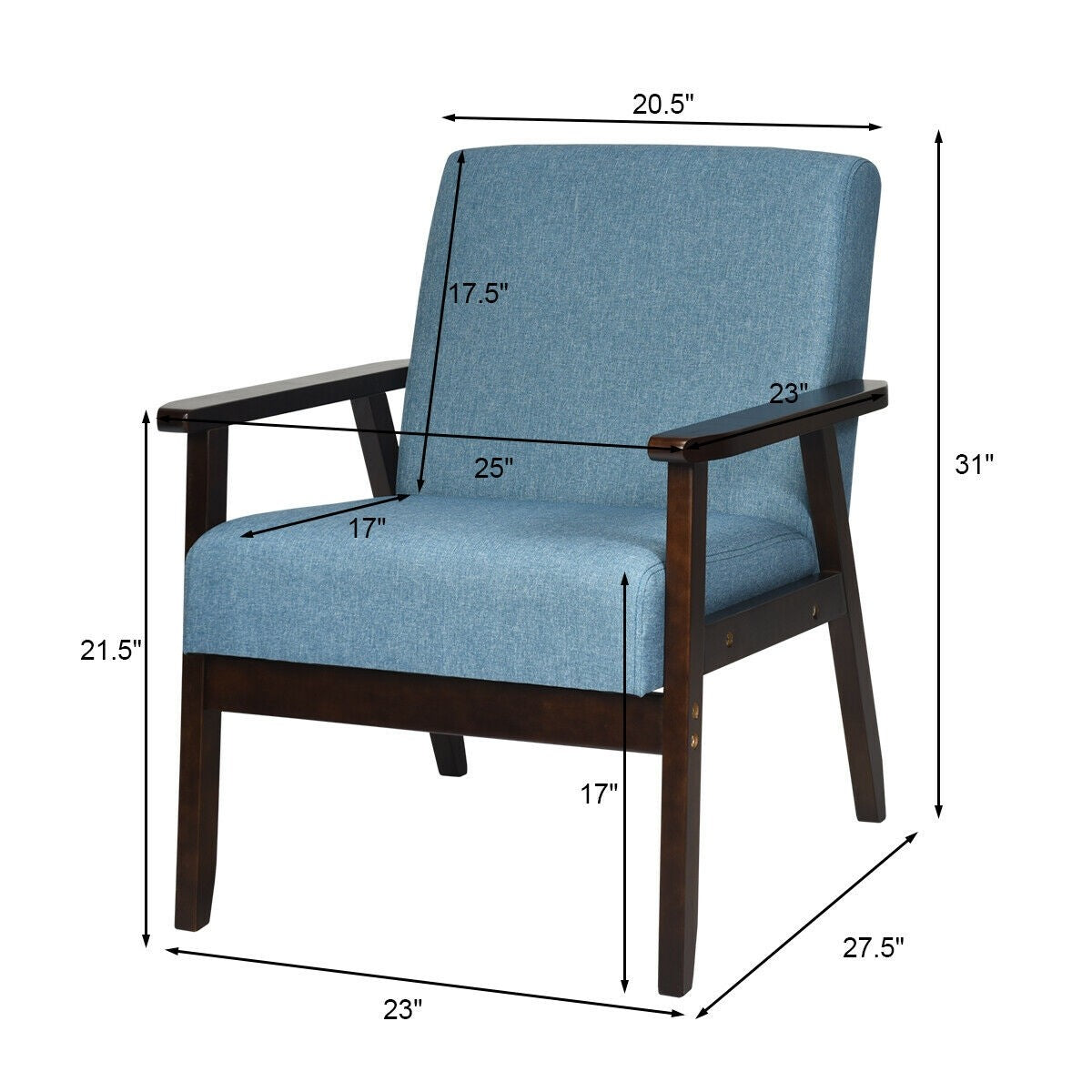 Mid-Century Modern Accent Chair for Living Room