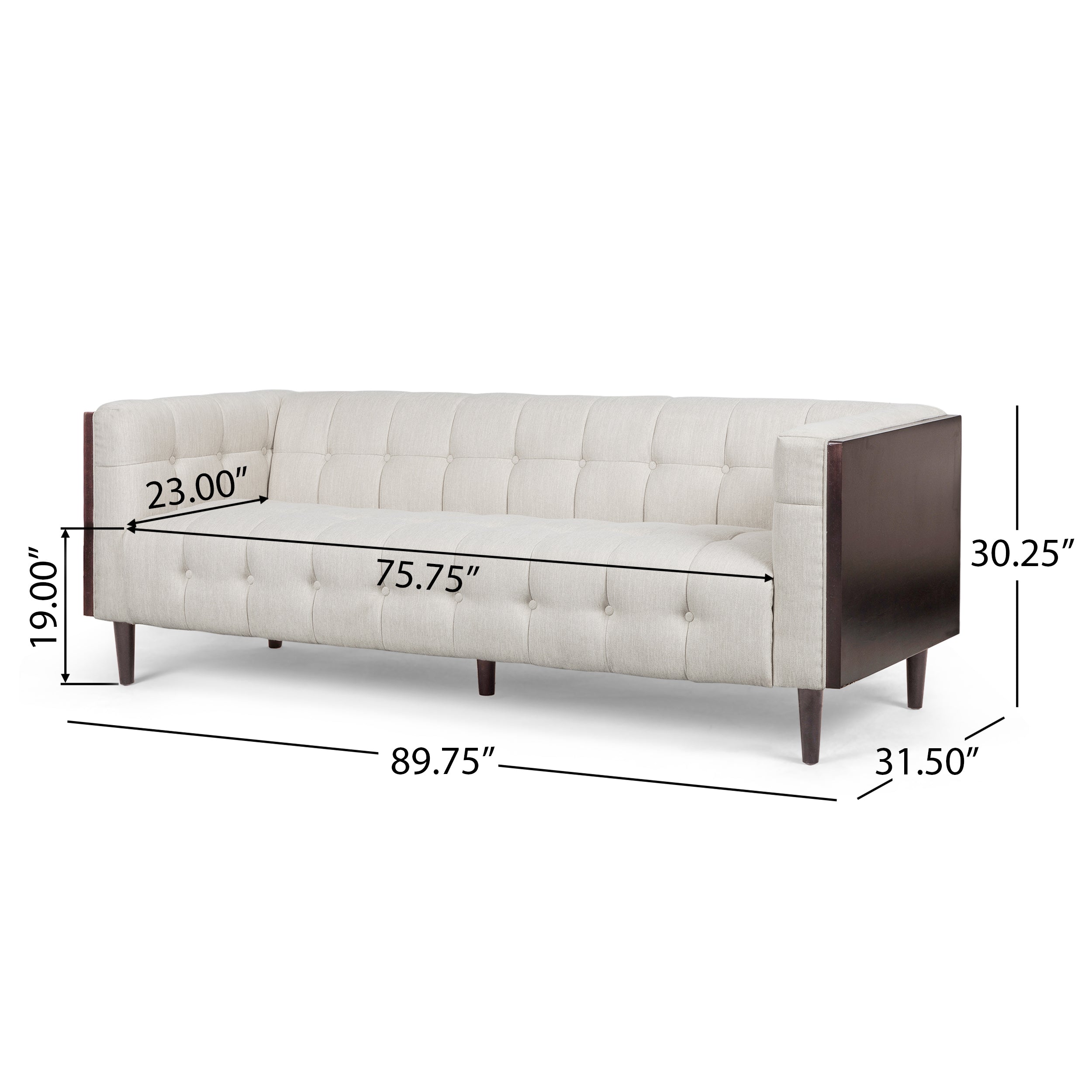 Croton Contemporary Tufted 3 Seater Sofa