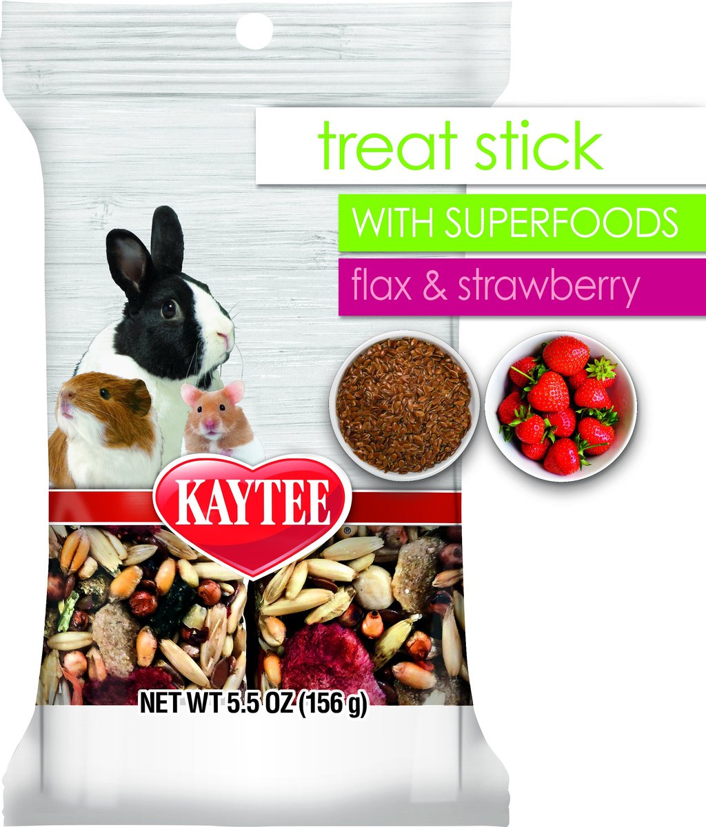 Kaytee Treat Stick with Superfoods Strawberry Flavor Small Animal Treats， 5.5-oz bag