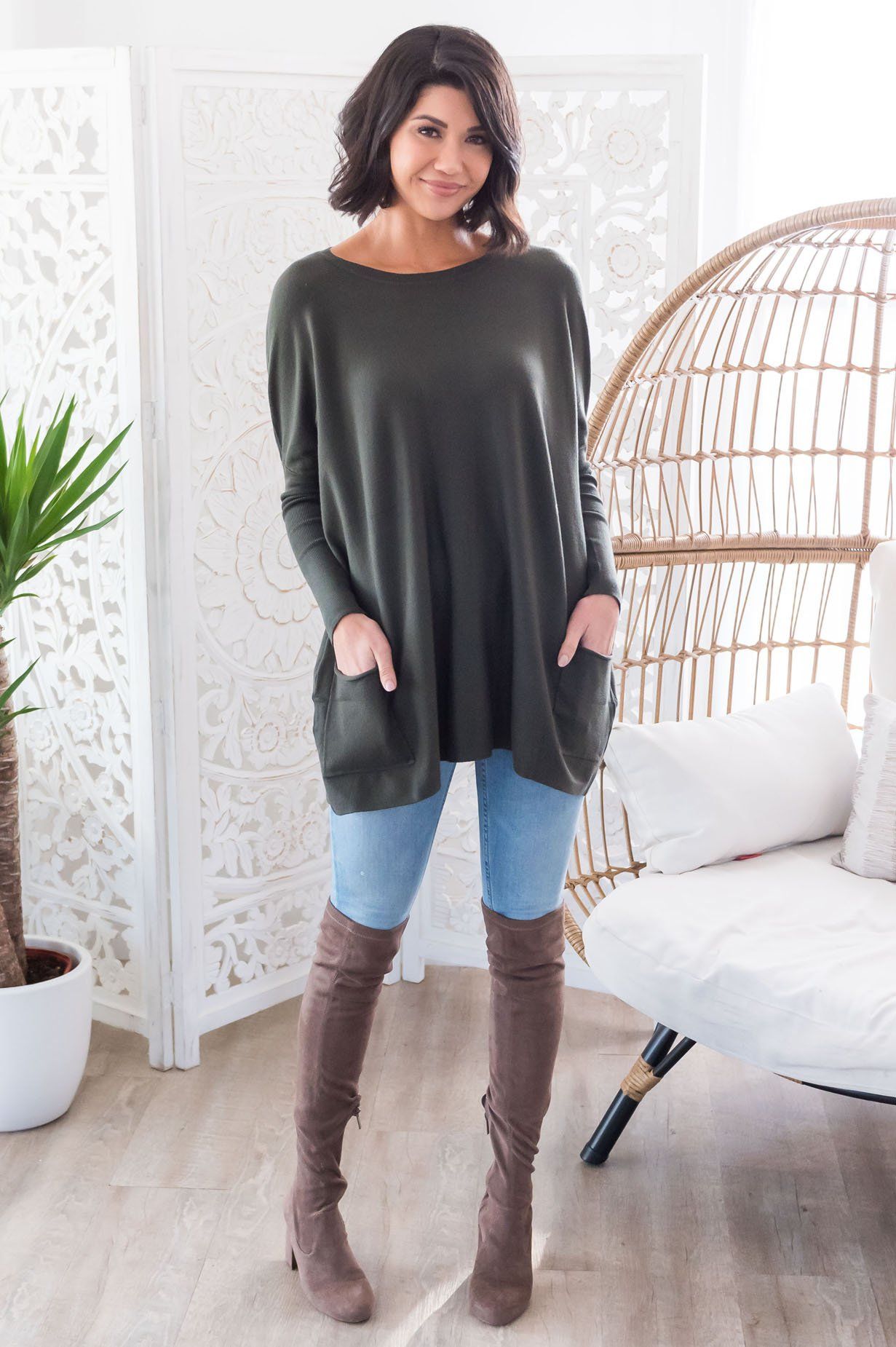 Casual Chic Modest Oversize Sweater