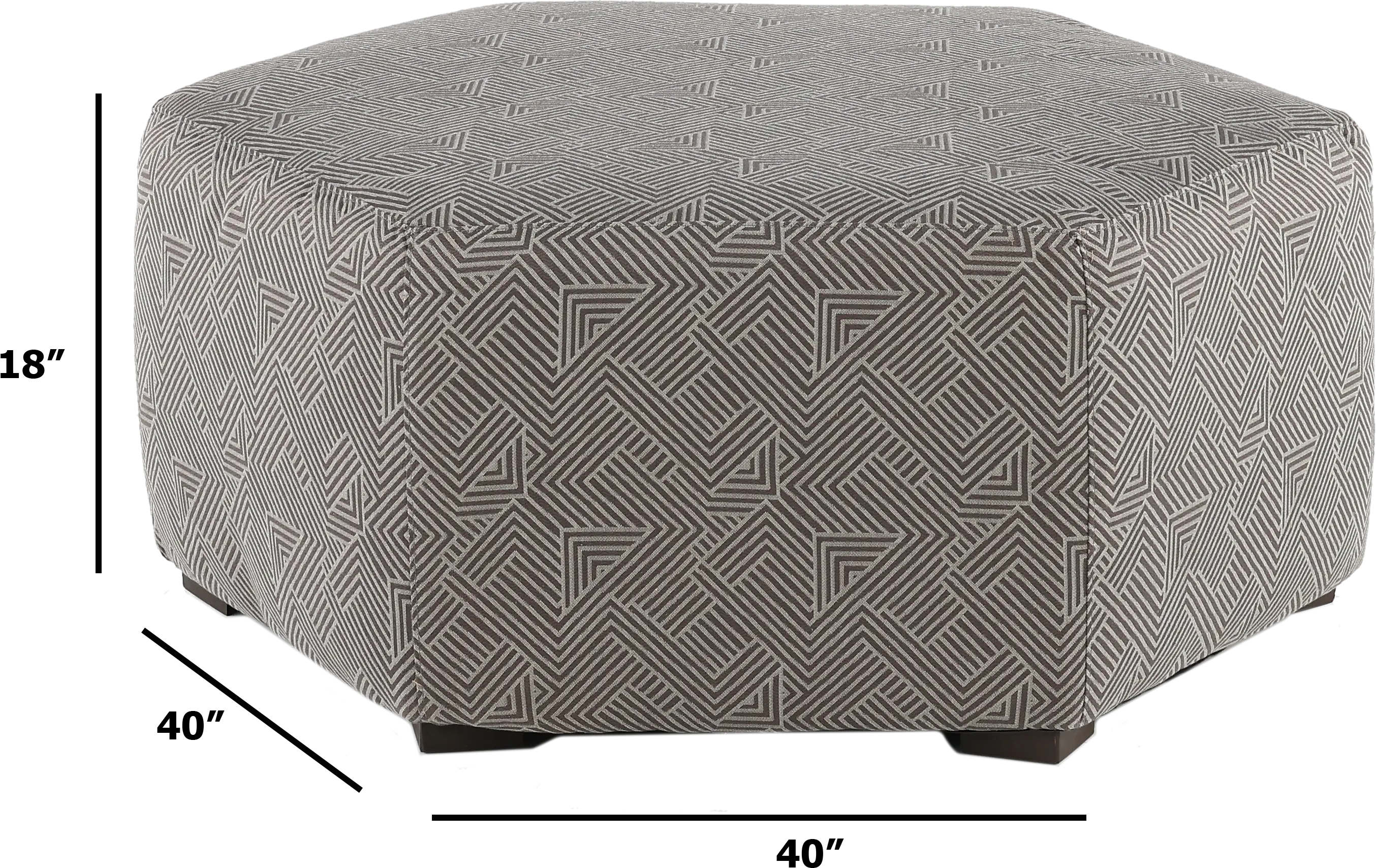 Cobblestone Charcoal Cocktail Ottoman