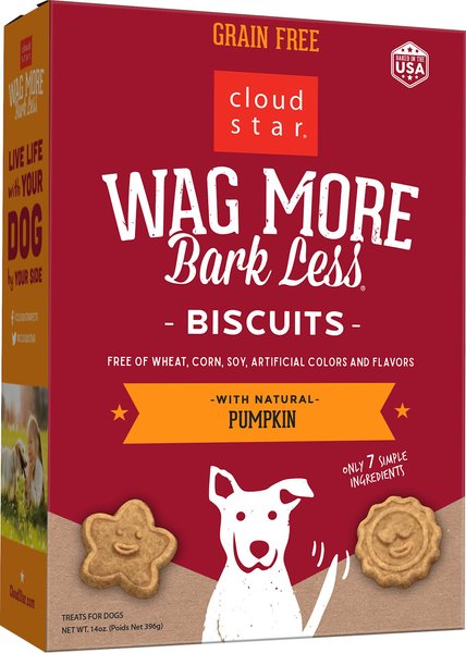 Cloud Star Wag More Bark Less Grain-Free Oven Baked with Pumpkin Dog Treats