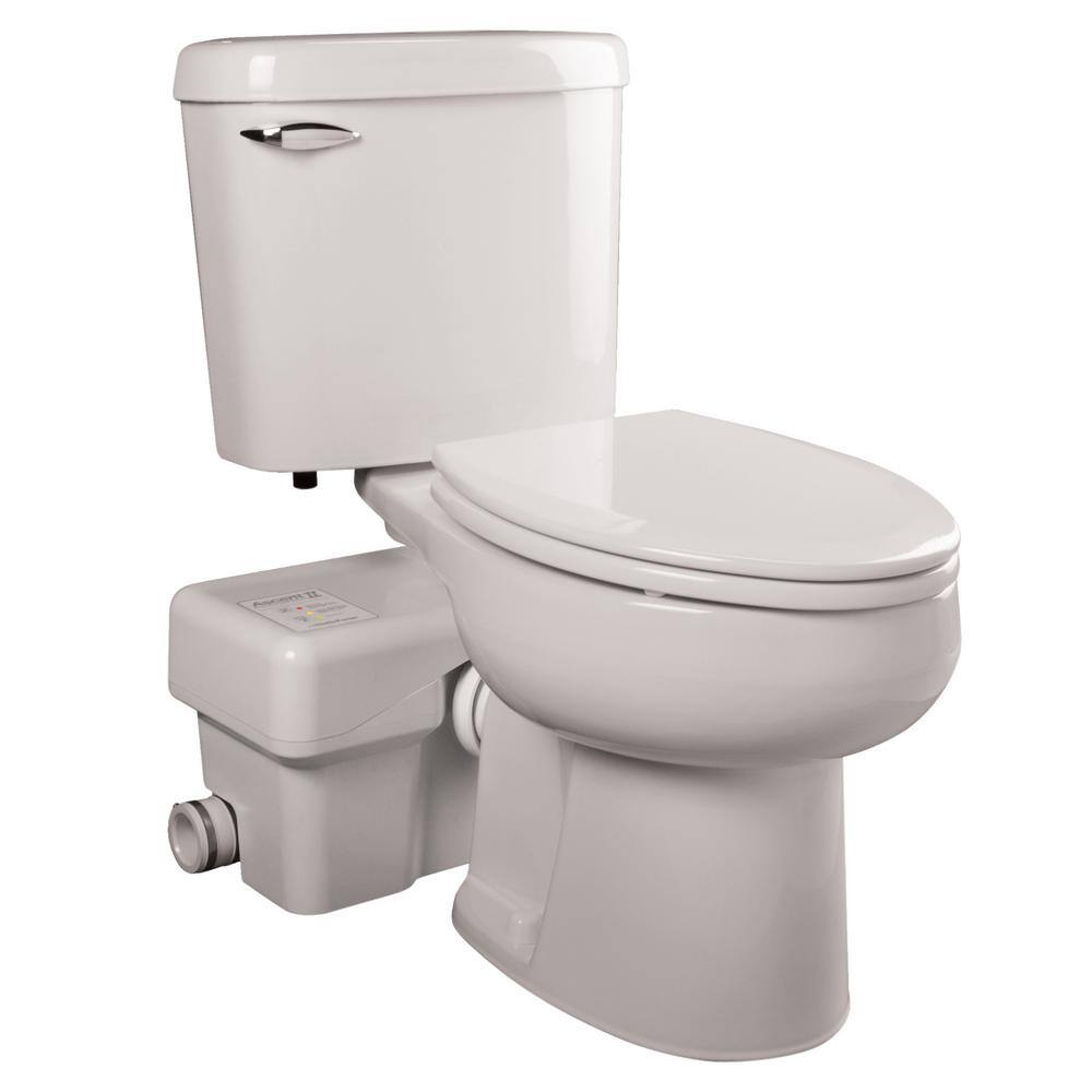 Liberty Pumps Ascent II 2-Piece 1.28 GPF Single Flush Elongated Macerating Toilet in White ASCENTII-ESW