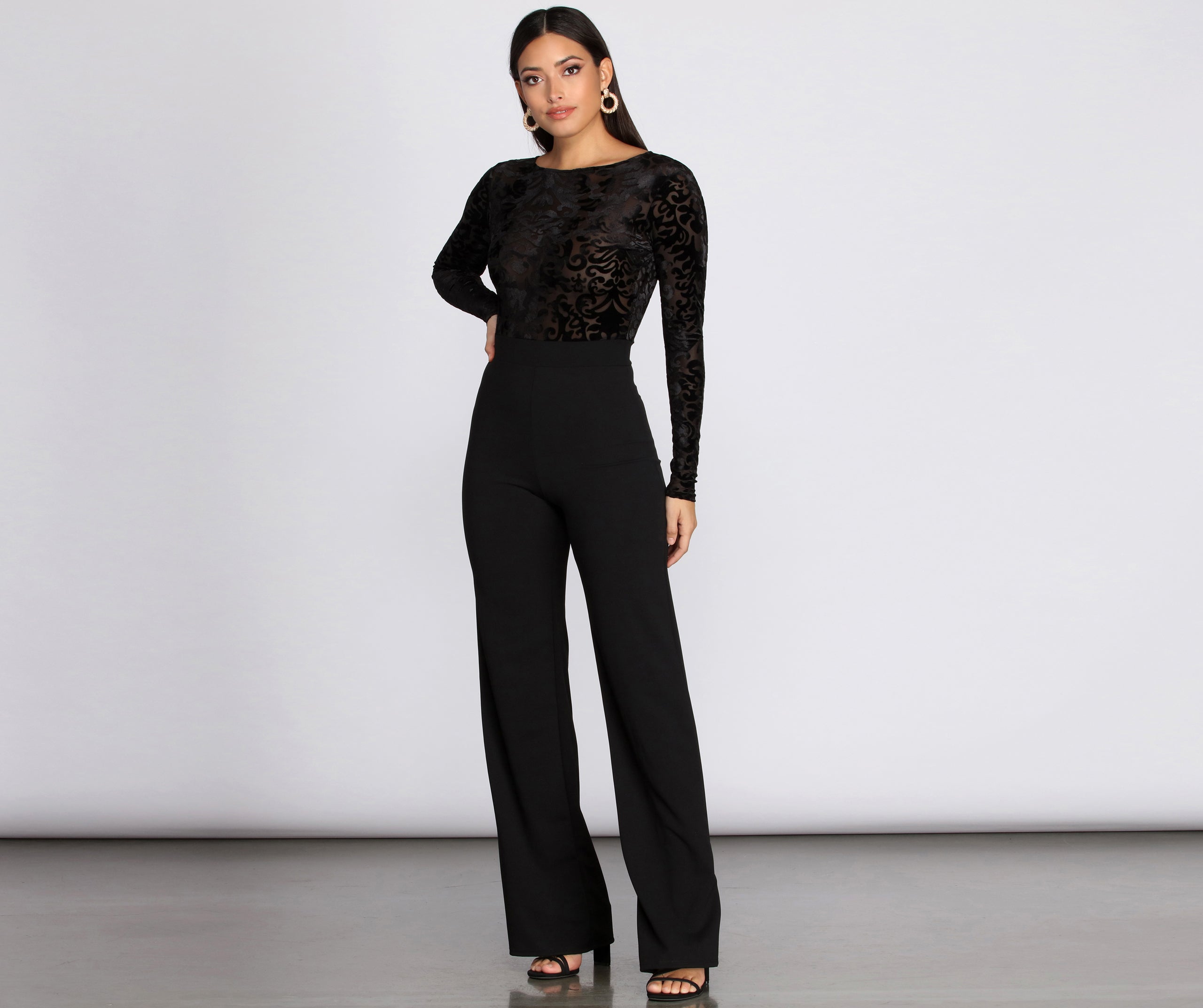 Mesh Burnout Jumpsuit