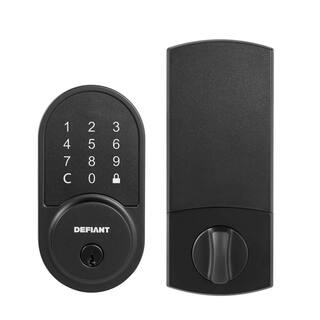 Defiant Round Matte Black Smart Wi-Fi Deadbolt Powered by Hubspace HSGC6X9D01AJ