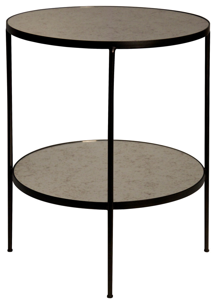 Anna Side Table  Metal and Antiqued Mirror   Industrial   Side Tables And End Tables   by Noir  Houzz