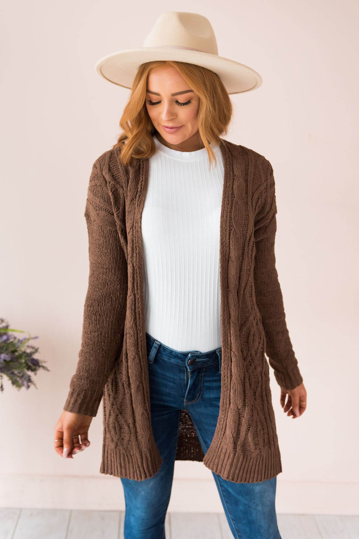 Warms My Heart Modest Chenille Cardigan