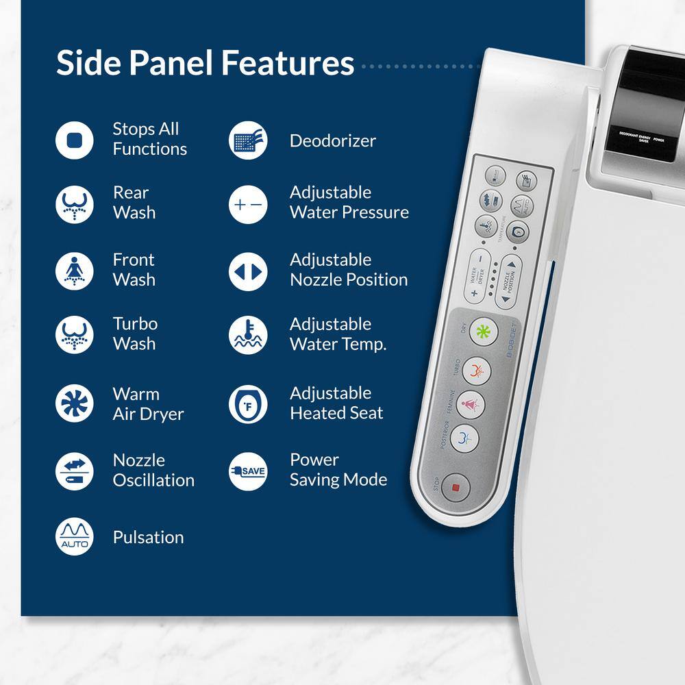 BIO BIDET BB-1700 Electric Bidet Seat for Round Toilets in. White with Hybrid Heating Technology BB1700R 000